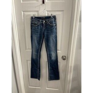 Silver Aiko Mid Slim Boot Jeans Size 26x35